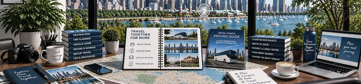 Group transportation itinerary and travel planning materials